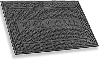 Mibao Entrance Door Mat, Winter Durable Large Heavy Duty Front Outdoor Rug, Non-Slip Welcome Doormat for Entry, Patio, 24 x 36 inch, Grey