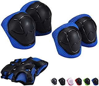 Kids Knee Pads Elbow Pads Guards for 3-8 Years Old Boys Girls 3 in 1 Kids Protective Gear Set for Skating Cycling Bike Rollerblading Scooter