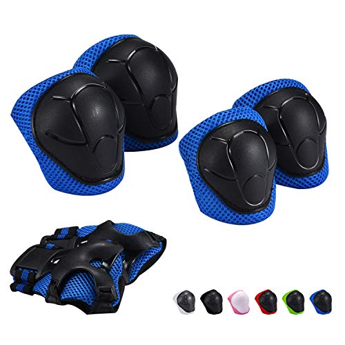 Kids Knee Pads Elbow Pads Guards for 3-8 Years Old Boys Girls 3 in 1 Kids Protective Gear Set for Skating Cycling Bike Rollerblading Scooter