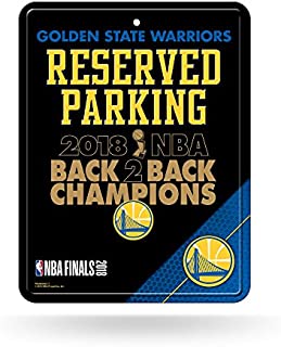 Rico Industries NBA Golden State Warriors 2018 Basketball Champions 8-Inch by 11-Inch Metal Parking Sign Décor, Black, 9