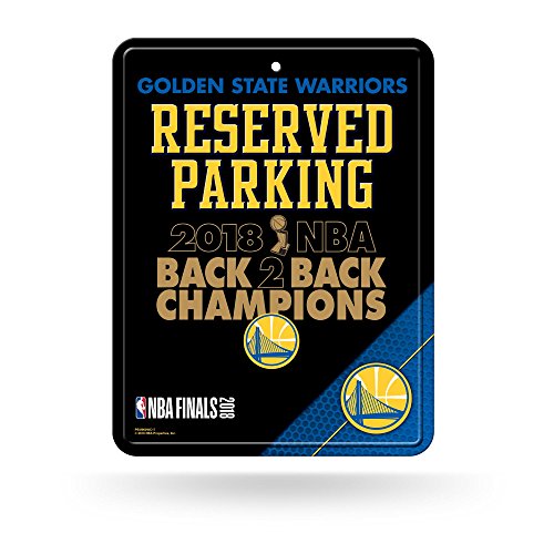 Rico Industries NBA Golden State Warriors 2018 Basketball Champions 8-Inch by 11-Inch Metal Parking Sign Décor, Black, 9