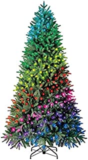 Evergreen Classics 7.5 ft Twinkly Pre-Lit Aspen Pine Quick Set Artificial Christmas Tree, App-Controlled Multicolor RGB Lights