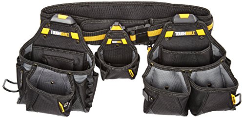 ToughBuilt - Contractor Tool Belt Set - Includes 3 Pouches, Padded Belt, Heavy Duty, Deluxe Premium Quality, Durable - 36 Pockets, Hammer Loop, 3 Patented ClipTech Hubs - (TB-CT-101-4)