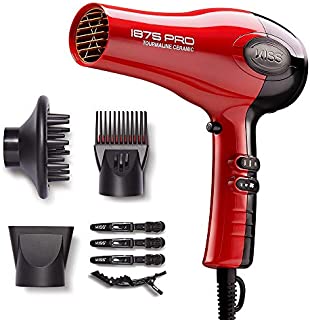 KISS 1875W Ceramic Tourmaline Hair Dryer With 3 Attachments & 4 Clips