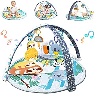 WYSWYG Baby Play Mat Piano Gym 3-in-1 Infant Playmat with Music and Sounds - Baby Activity Playmats for Tummy Time Baby Gyms Floor Mat Infants Toys Gifts 0-3, 3-6, 0 6, 6-12 Months Old