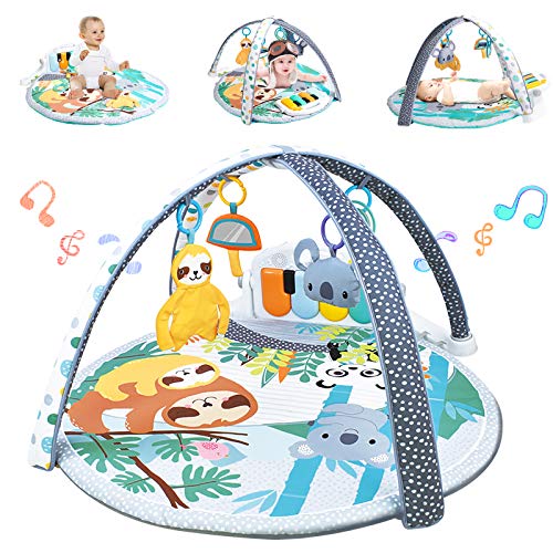 WYSWYG Baby Play Mat Piano Gym 3-in-1 Infant Playmat with Music and Sounds - Baby Activity Playmats for Tummy Time Baby Gyms Floor Mat Infants Toys Gifts 0-3, 3-6, 0 6, 6-12 Months Old