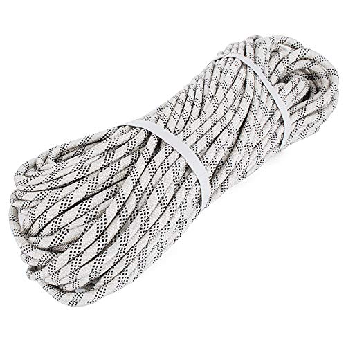 Mophorn Dynamic Climbing Rope 9.5mm 10.5mm 12mm Robust Nylon Rock Climbing Rope White with Black Outdoor Rock Climbing Rope for Rock Climbing (10.5mm, 60)