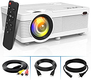 4500Lumens LCD Projector- Full HD 1080P Supported, Portable Mini Projector Compatible with HDMI, USB, AV, TF, VGA, Smartphones, TV Stick, PS4, DVD Player, Home Theater Entertainment