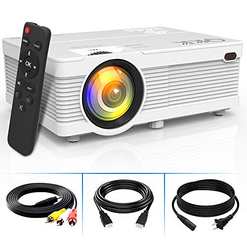 4500Lumens LCD Projector- Full HD 1080P Supported, Portable Mini Projector Compatible with HDMI, USB, AV, TF, VGA, Smartphones, TV Stick, PS4, DVD Player, Home Theater Entertainment