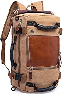 KAKA Travel Duffle Backpack Convertible Carry-On Bag fit 15.6'' Laptop Khiki