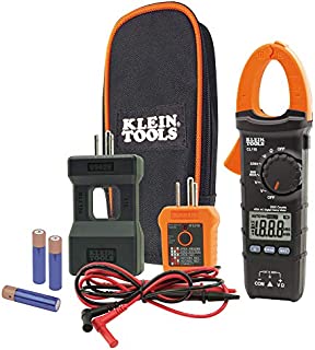 Klein Tools CL110KIT Electrical Tester / Maintenance Kit w/Clamp Meter, Continuity Tester, GFCI Tester, Line Splitter, Case, Leads, 3 x AAA