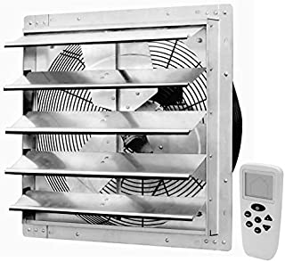 iLiving 18 Inch Smart Remote Shutter Exhaust Fan with Thermostat, Humidistat, Variable Speed, Timer, Wall Mounted, 18