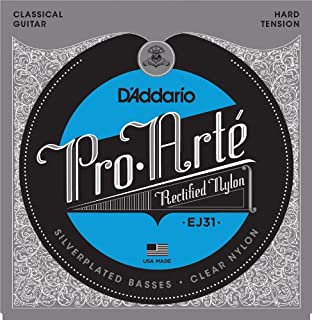 D'Addario EJ31 Classics Rectified Classical Guitar Strings, Hard Tension