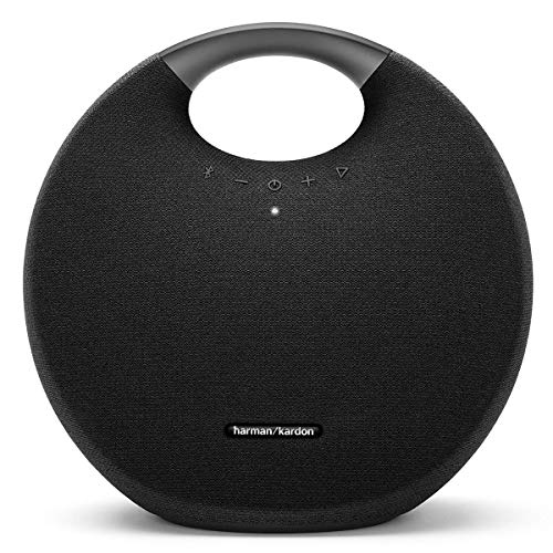 Harman Kardon Onyx Studio 6 Wireless Bluetooth Speaker - IPX7 Waterproof Extra Bass Sound System with Rechargeable Battery and Built-in Microphone - Black