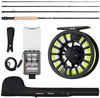 Piscifun Fly Fishing Rod and Reel Combo Fly Fishing Complete 5/6 Starter Package Fly Fishing kit for Beginners