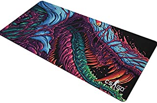 16in35.5in The Most fire Hyper Beast CS GO Large 3D Mouse Pad Overlock Edge Big Gaming Mouse Pad Send Boyfriend The Best Gift (Black)