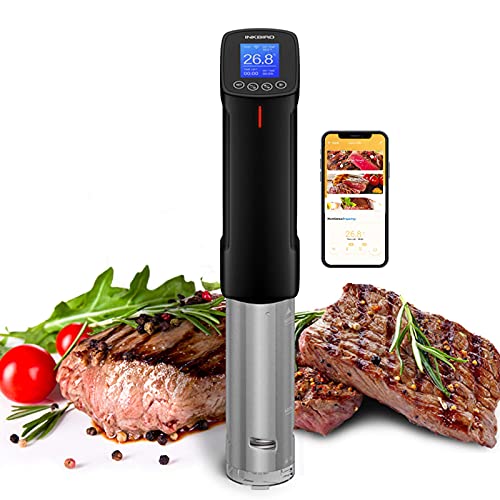 Inkbird WIFI Sous Vide Precision Cooker Thermal Immersion Circulator 1000 Watts Precise Cooker with Recipes on APP / Sous Vide Cooking Machine ISV-100W (1 WIFI SOUS VIDE COOKER)