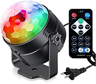 Sound Activated Party Lights with Remote Control Dj Lighting, RGB Disco Ball, Strobe Lamp 7 Modes Stage Par Light for Home Room Dance Parties Birthday DJ Bar Karaoke Xmas Wedding Show Club Pub