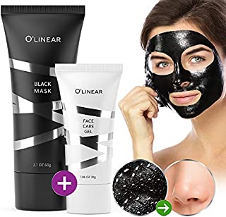 Black Charcoal Mask Blackhead Remover - Face Peel Off Mask With Natural Activated Organic Bamboo Charcoal - Deep Cleansing Pore Blackhead Removal - Purifying Face Mask & Face Care Gel for Women & Men