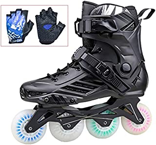 Sljj Inline Skates with Light Up Wheels Adults Women and Men Roller Shoes High Performance and Breathable Roller Skates for Outdoor (Color : Black, Size : 38 EU/6 US/5 UK/24cm JP)