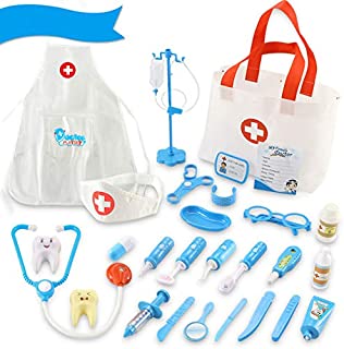 Qutasivary Doctor Kit for Kids and Toddlers, 28Pcs Dentist Surgeon Doctor Pretend Play Sets with Medical Bag, Educational Gift for Preschool Boys Girls Ages 3+