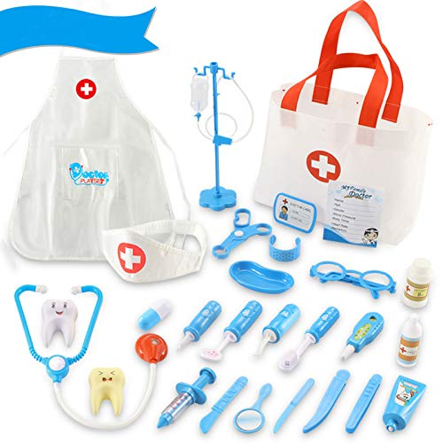 Qutasivary Doctor Kit for Kids and Toddlers, 28Pcs Dentist Surgeon Doctor Pretend Play Sets with Medical Bag, Educational Gift for Preschool Boys Girls Ages 3+