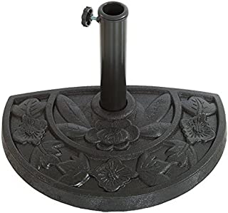 Pure Garden 20 lb Half Round Umbrella Base - Black