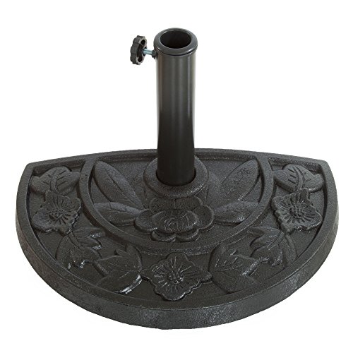 Pure Garden 20 lb Half Round Umbrella Base - Black