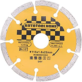 AUTOTOOLHOME 4 1/2-inch Diamond Blade Angle Grinder Dry Cutting Wheel Grinding Stone Brick Concrete Ceramic Tile Cut Off Wheels Disc