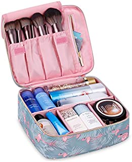 Travel Makeup Bag Large Cosmetic Bag Makeup Case Organizer for Women and Girls (Flamingo)