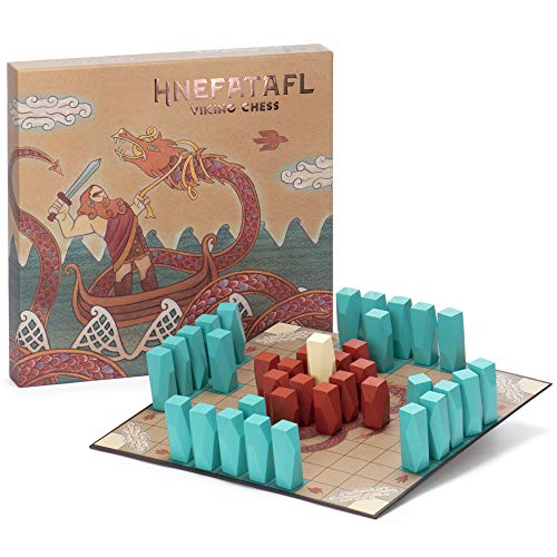 Hnefatafl Viking Chess Set - Authentic, Traditional Two-Player Strategy Board Game Classic - Historic European Tabletop Asymmetric War Game