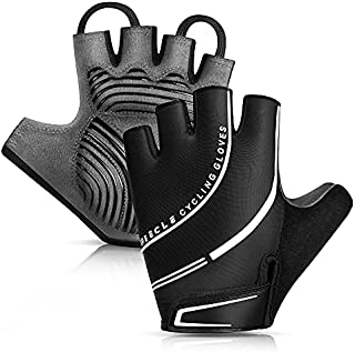 Speecle Reinforced Sports Cycling Bike Gloves - Padded Road Mountain Biking Gloves - Shock-Absorbing Breathable Half Finger Bicycle Gloves for Men Women, X-Large