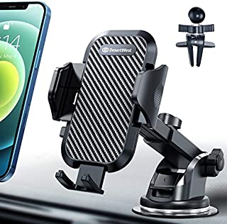 DesertWest Cell Phone Holder Upgrade Dashboard Car Mount Strongest Ultimate Protection Windshield Air Vent Universal Fit with iPhone 12 SE 11 Max Pro X XS Max XR 8 7, Samsung Galaxy S20 All Phones