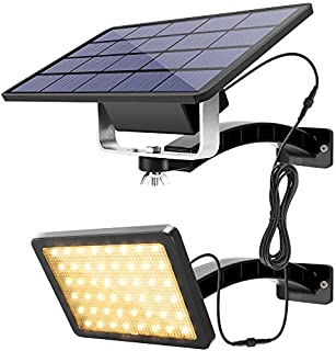 Solar Dusk to Dawn Light Outdoor Warm White JACKYLED 48 LED 1000 Lumen Solar Powered Spotlight with 5500mAh Battery Waterproof Wall Mount Security Lights for Front Door Porch Patio Garage (Black)