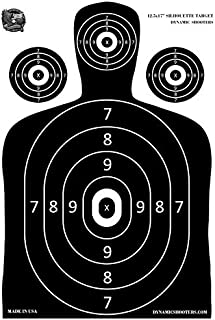 Dynamic Shooters 12.5x17 Inches American Made Shooting Range Paper Silhouette Targets- for Firearms, Guns, Rifles, Pistol, BB Guns, Airsoft, Pellet Gun, Air Rifle (50 Pack)