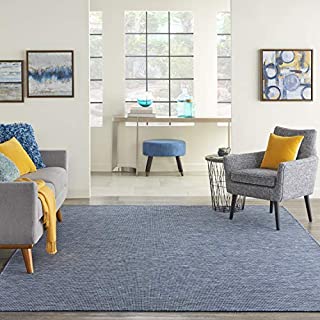Nourison Positano Flat-Weave Indoor/Outdoor Navy Blue 8' x 10' Area Rug , 8' x 10'