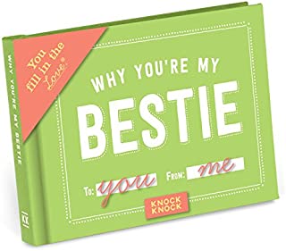 Knock Knock Why You're My Bestie Fill in the Love Book Fill-in-the-Blank Gift Journal, 4.5 x 3.25-Inches