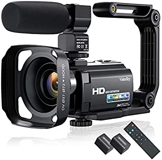 2021 New Upgraded Video Camera Camcorder, Ultra HD 1080P 30FPS 24MP Vlogging Camera 16X Zoom 3.0 Inch IPS Screen Digital YouTube Camera Recorder with Microphone, 2.4G Remote, Stabilizer, Lens Hood