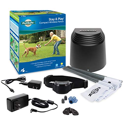 PetSafe Stay & Play Compact Wireless Fence for Dogs and Cats  from the Parent Company of Invisible Fence Brand  Above Ground Electric Pet Fence