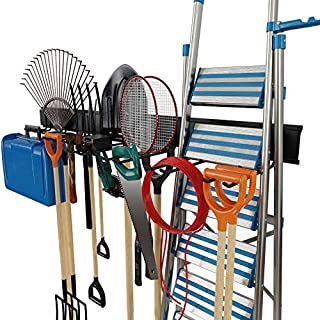 TORACK Garage Tool Organizer Wall Mount Rack Heavy Duty Tools Hanger with 8 Hooks 48inch Metal Tracks Max Load 800lbs