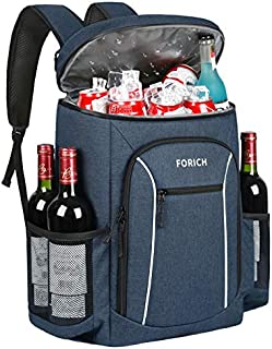 FORICH Insulated Cooler Backpack Lightweight Soft Cooler Bag Leakproof Backpack Cooler for Men Women to Lunch Work Picnic Beach Camping Hiking Park Day Trips, 30 Cans (Blue)