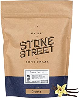 FRENCH VANILLA Flavored Ground Coffee, 1 LB Resealable Bag, Freshly Roasted 100% Colombian Arabica