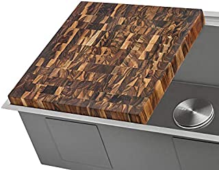 Ruvati 17 x 16 x 2 inch thick End-Grain Acacia Butcher Block Solid Wood Large Cutting Board - RVA2445ACA