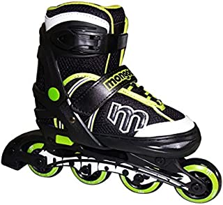 Mongoose Adjustable Inline Skates- Green, Green/Gray/Black, Size 1-4, Model Number: MG-091B-S