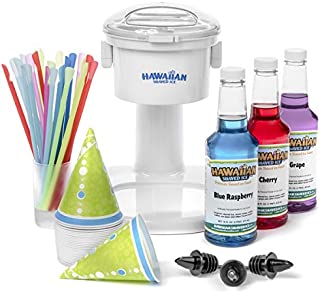 Hawaiian Shaved Ice Snow Cone Machine 3 Flavor Kit