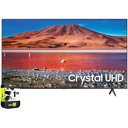 Samsung UN58TU7000FXZA 58 inch 4K Ultra HD Smart LED TV 2020 Model Bundle with 1 Year Extended Warranty