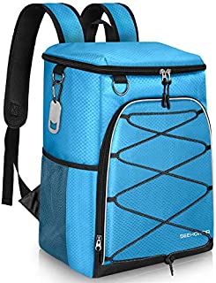SEEHONOR Insulated Cooler Backpack Leakproof Soft Cooler Bag Lightweight Backpack Cooler for Lunch Picnic Fishing Hiking Camping Park Beach, 25 Cans (Blue)