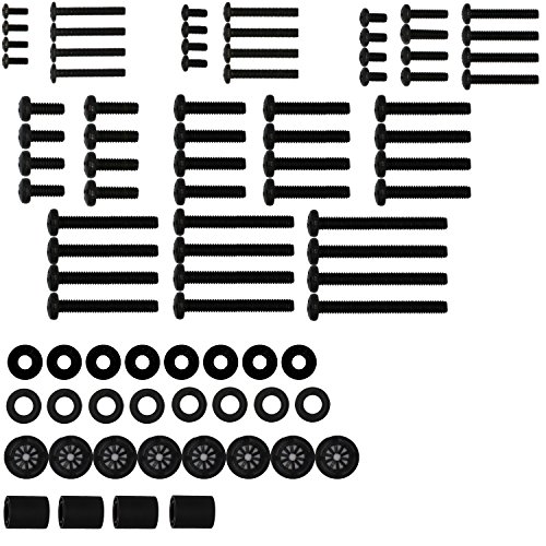 WALI Universal TV Mounting Hardware Kit Set Includes M4 M5 M6 M8 TV Screws and Spacer Fit Most TVs up to 80 inch (UVSP), Black