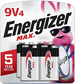 Energizer Max 9V Batteries, Premium Alkaline 9 Volt Batteries (4 Battery Count)