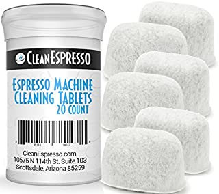 Breville Espresso Machine Cleaning Tablets and Filters - 2 Gram Espresso Cleaning Tablets - Replacement Water Filter - Espresso Machine Cleaner Accessories by CleanEspresso (20 Tablets + 6 Filters)